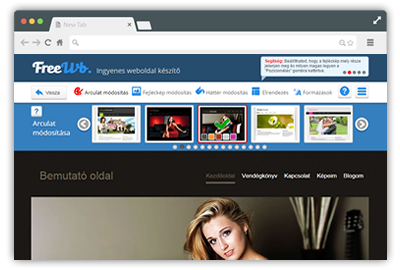 módosítható weboldal a weboldal készítővel
